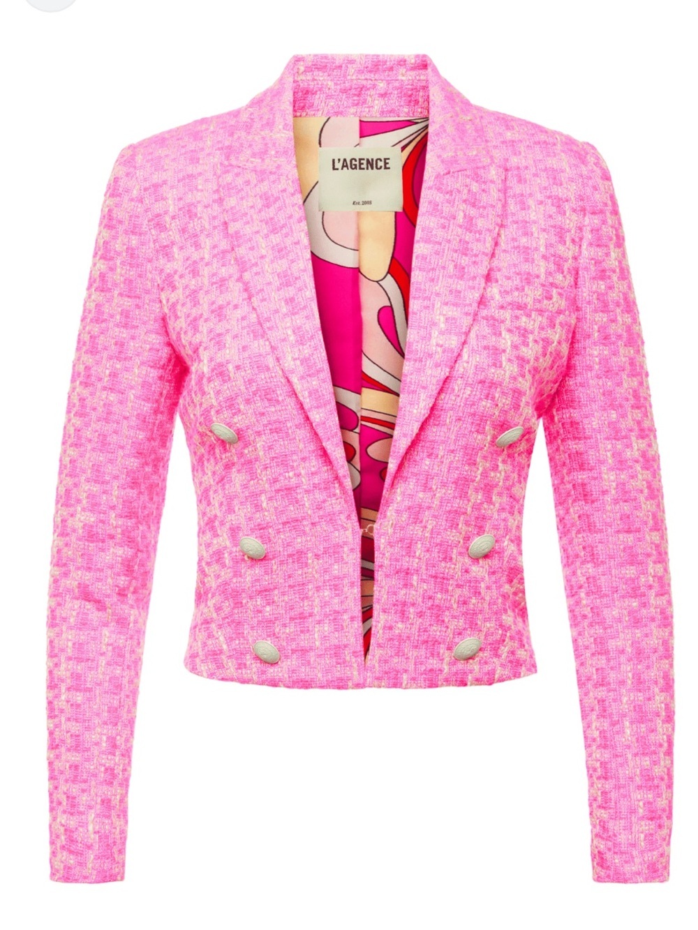 LโAGENCE Inez Tweed Cropped Blazer Size 10